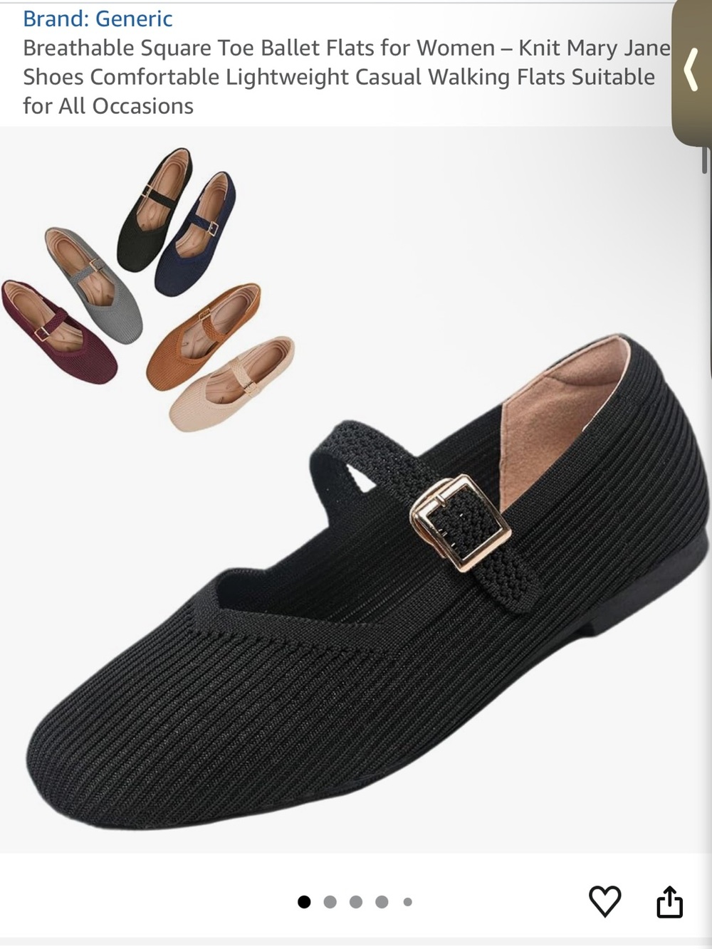 Breathable Square Toe Ballet Flats New in Box